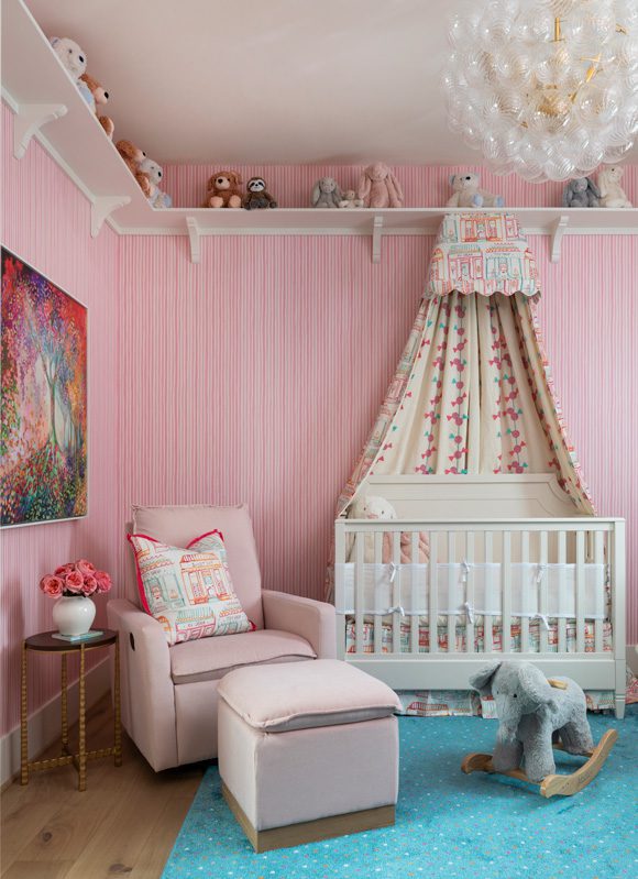 Bill Stubbs Interior Design Pink floral children's room